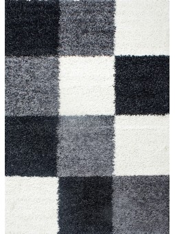 Tapis Shaggy pile longue à carreaux plusiuers couleurs et tailles au choix